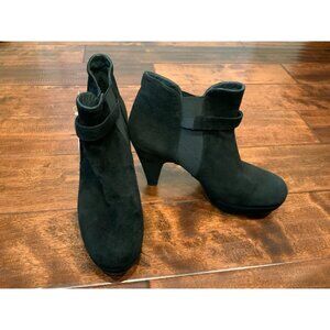 Stuart Weitzman Black Suede High Heel Ankle Booties, Size 10 (US)